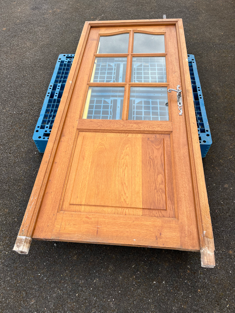 Porte bois d'intérieur vitrée en chêne 