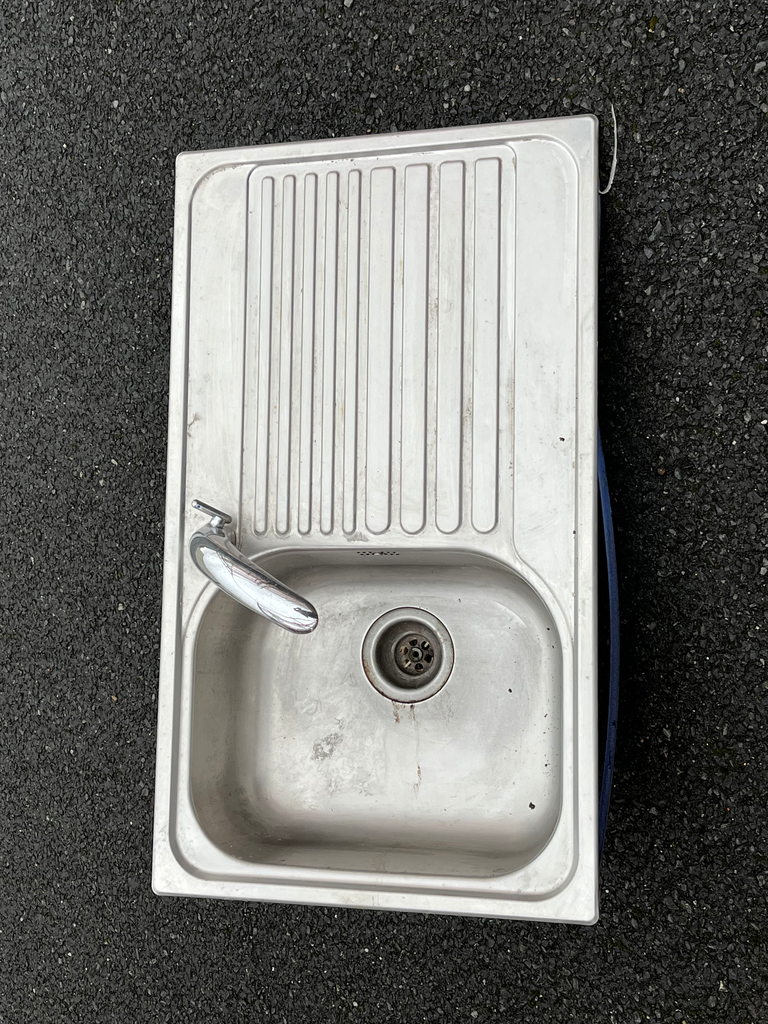 Evier inox 1 bac 1 égouttoir  (L 86 cm l 50 cm H 15 cm)