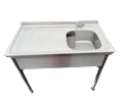 Evier inox 1 bac 1 égouttoir sur pied 